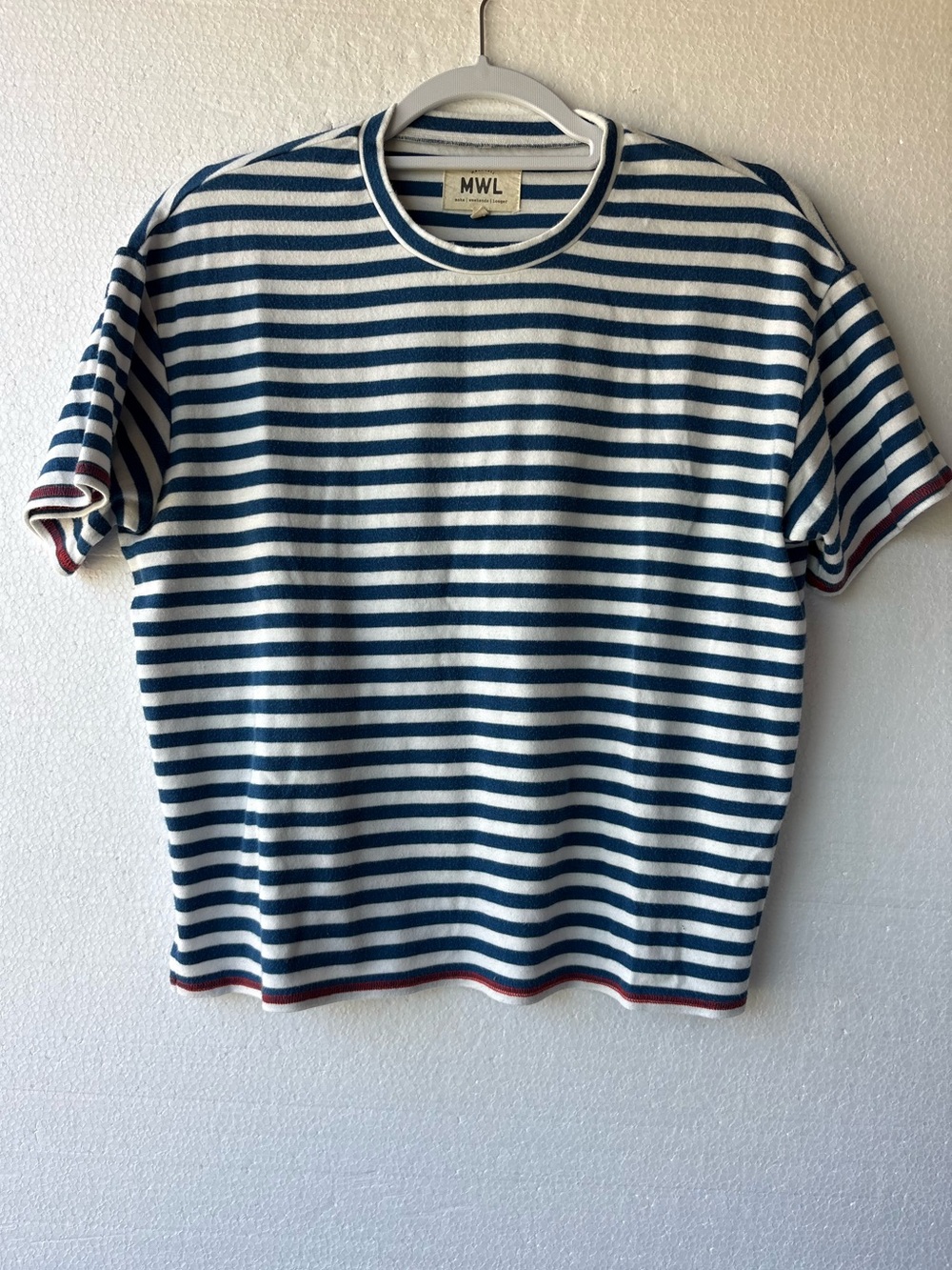 Madewell Striped 100% Cotton Short Sleeve Crewneck T-Shirt Nautical Top